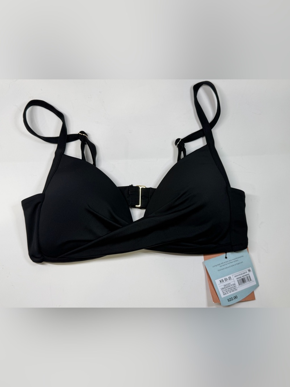 Shade & Shore Black Twist-Front Bralette